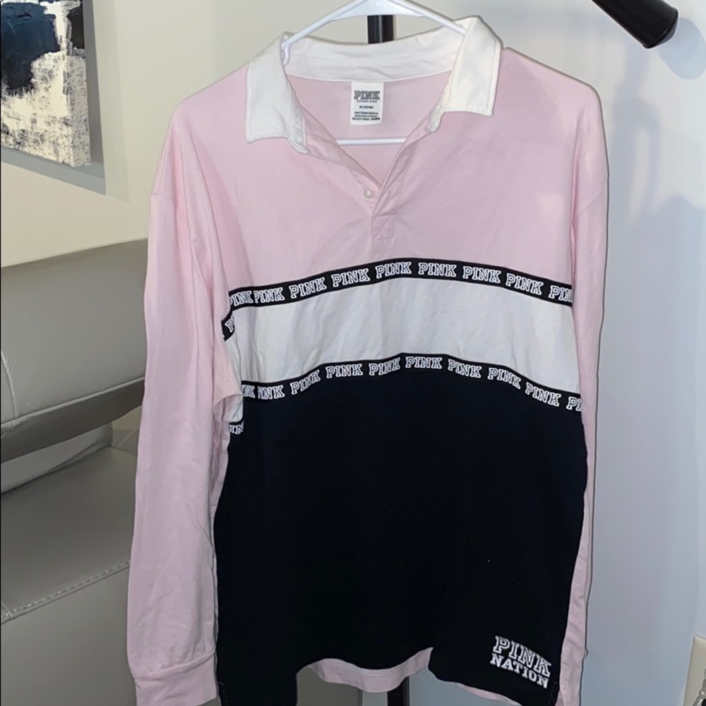 Pink Victoria’s Secret collared shirt
